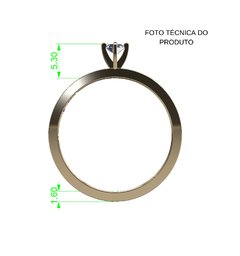 ANEL DE NOIVADO OURO E DIAMANTE DE 10 PONTOS-TAKEN10 - online store