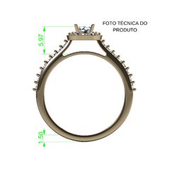 ANEL DE NOIVADO OURO AMARELO E DIAMANTE CENTRAL DE 20 PONTOS - EVER20 - online store