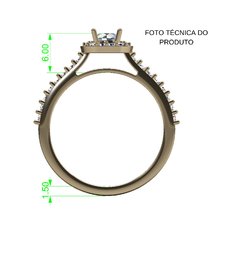 ANEL DE NOIVADO HALO OURO AMARELO E DIAMANTE CENTRAL DE 30 PONTOS - PARTOFME30 - loja online