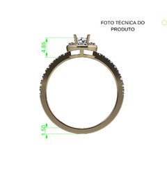 ANEL DE NOIVADO HALO EM OURO E DIAMANTE 10 PONTOS - EVER10 - online store