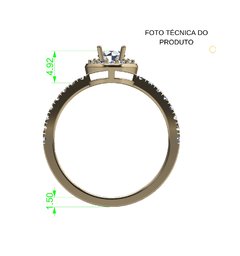 ANEL DE NOIVADO HALO OURO E DIAMANTE CENTRAL 30 PONTOS - EVER30 - online store