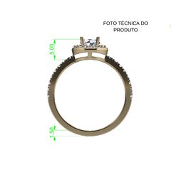 ANEL DE NOIVADO HALO OURO AMARELO E DIAMANTE CENTRAL DE 50 PONTOS - EVER50 - online store