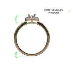 ANEL DE NOIVADO HALO OURO E DIAMANTE CENTRAL 30 PONTOS - FIDELITY30 - online store