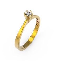 ANEL DE NOIVADO OURO AMARELO E DIAMANTE 10 PONTOS - LOVE 10 - comprar online