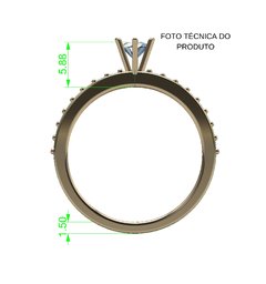 ANEL DE NOIVADO OURO E DIAMANTE DE 20 PONTOS - IDO20 - online store