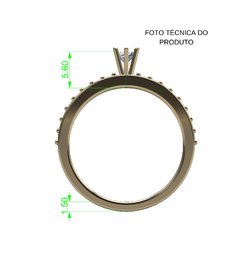 ANEL DE NOIVADO OURO E DIAMANTE DE 10 PONTOS- IDO10 - online store