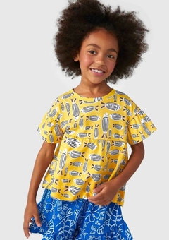 5DTW1AEN BLUSA MENINA ESTAMPADA FÁBULA AMARELO