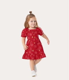 1000112729-DG76A VESTIDO MALWEE KIDS VERMELHO