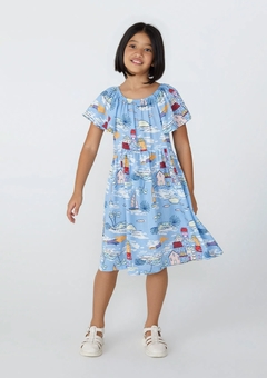 CAGA1CEN VESTIDO HERING KIDS ESTAMPADO AZUL