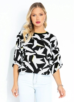 3610717 BLUSA ROVITEX AMPLA PASSAROS