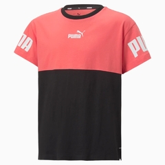 670204-35 CAMISETA PUMA POWER COLORBLOCK TEE PRETO/ROSA