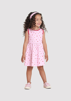 50849-Q3291R VESTIDO ALAKAZOO ESTAMPADO C/RETILÍNEA ROSA