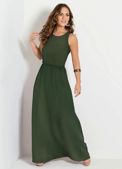 3690577 VESTIDO MODA POP VERDE MILITAR