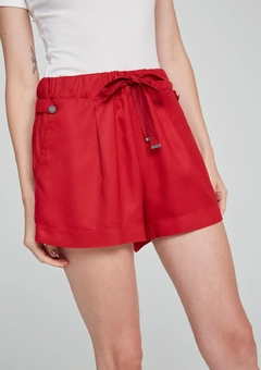 HB37RVTEN SHORT HERING EM VISCOSE VERMELHO