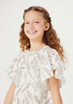 HAKV1CEN VESTIDO HERING KIDS ESTAMPADO OFF WHITE