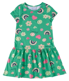 1000113017-DD43C VESTIDO MALWEE KIDS ESTAMPADO VERDE