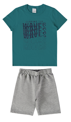 1000113161-02145 CONJUNTO MALWEE KIDS VERDE/CINZA - comprar online