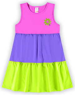 11210237-44371 VESTIDO MARISOL PLAY ROSA/LILAS/VERDE - comprar online