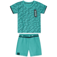 10320095-77581 CONJUNTO SKATE CURTO MOLETOM INFANTIL MASCULINO MARISOL VERDE