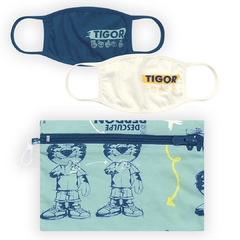 10208413-00001 KIT MASCARA TIGOR T. TIGRE C/ NECESSAIRE AZUL/OFF WHITE - G