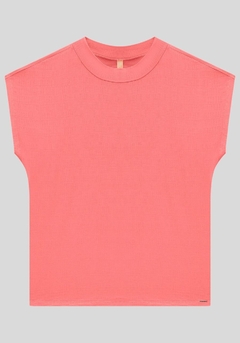 35534-0187425 BLUSA LUNENDER MUSCLE TEE MALHA TEXTURIZADA ROSA CORALINA - comprar online