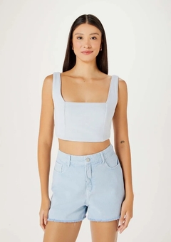 4AKDAZ5EN TOP HERING CROPPED FEMININO EM MOLETOM ALFAIATADO - AZUL