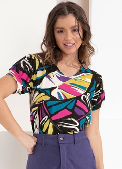 3508851 BLUSA QUINTESS C/ MANGAS BUFANTES PRETO