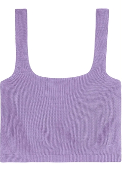 1000099955-00305 BLUSA CROPPED MALWEE EM TRICO LILAS - comprar online