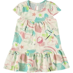 1000120456-DJ31B VESTIDO MALWEE KIDS AMPLO OFF WHITE CLARO ANIMAL