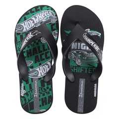 27112-AR078 CHINELO IPANEMA GRANDENE HOT WHEELS PRETO/VERDE