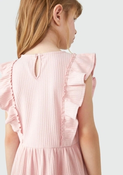 5B1KKLNEN VESTIDO HERING KIDS COM BABADOS ROSA - comprar online