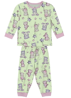 54810-0607 PIJAMA BRANDILI EM MALHA VERDE/LILAS