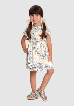 45794-Q2181R VESTIDO ALAKAZOO ESTAMPA FLORAL NEW CAT BEGE