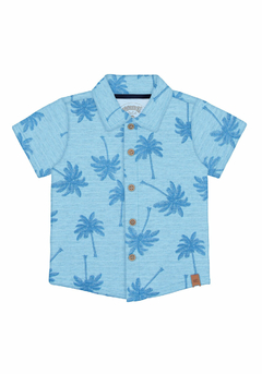 45681-Q1803P CAMISA ALAKAZOO ESTAMPA TROPICAL AZUL