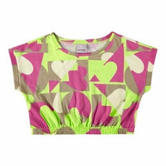 1000120203-DJ46A BLUSA CROPPED MALWEE KIDS VERDE CLARO ABSTRATO