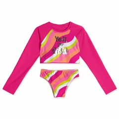 10320053-40577 CONJUNTO DE PRAIA COM PROTEÇÃO SOLAR INFANTIL FEMININO MARISOL ROSA