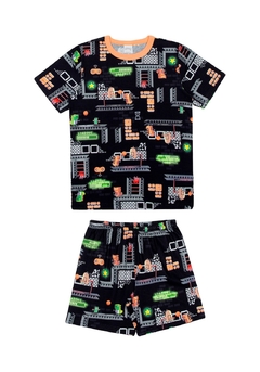 19186-Q9071D PIJAMA ALAKAZOO MEIA MALHA GAME DINO PRETO - comprar online