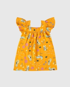 1000120457-DJ27A VESTIDO MALWEE KIDS VISCOSE LARANJA CLARO ANIMAL - comprar online