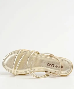 301018SDJVV SANDÁLIA FEMININA FLATFORM METALIZADO VIA UNO - DOURADO