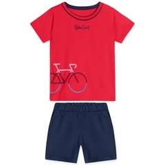 10320068-40424 CONJUNTO CURTO MOLETOM INFANTIL MASCULINO MARISOL VERMELHO