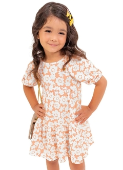 102203601 VESTIDO PLAYGROUND ESTAMPADO LARANJA/OFF WHITE