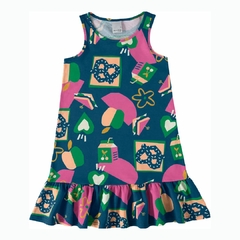 1000116256-DF67B VESTIDO MALWEE KIDS ESTAMPADO