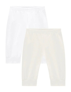 80143-0001 KIT CALÇA BRANDILI EM MOLETOM BRANCO/AMARELO