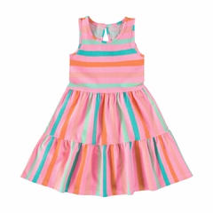 1000120104-DK02B VESTIDO MALWEE KIDS LISTRADO