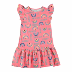 1000120096-ZK27A VESTIDO MALWEE KIDS EVASE ESTAMPADO