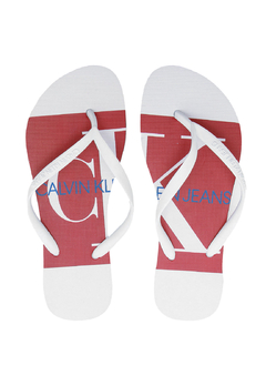 CF9OC43CH24603 CHINELO CALVIN KLEIN VERMELHO/BRANCO