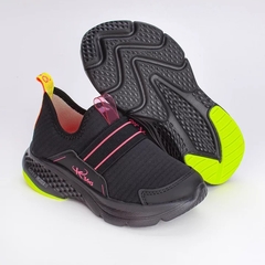 3271001-7817 TENIS KIDY ESPORTIVO SUPER LEVE PRETO PINK