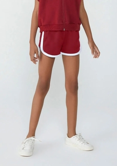 55RHRWWEN SHORT HERING KIDS EM MOLETOM VERMELHO