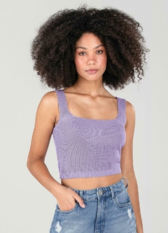 1000099955-00305 BLUSA CROPPED MALWEE EM TRICO LILAS