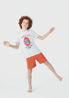 56DX1JEN PIJAMA HERING KIDS MESCLA CINZA/LARANJA